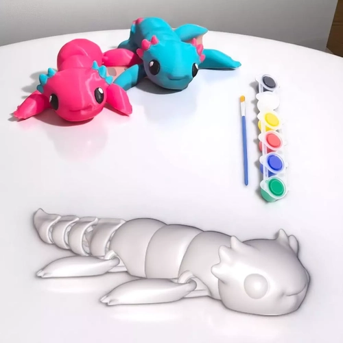Hareketli Plastik Axolotl Fig�r� (Boyanabilir)