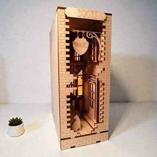 Sihirli Sokak Book Nook Kitap Tutucu - DIY I��kl� Minyat�r Maket Hobi Seti