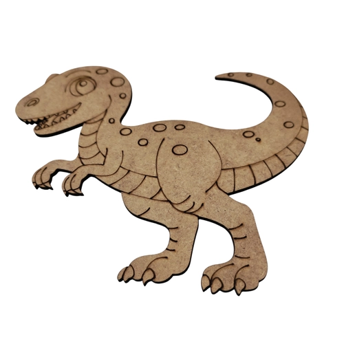 Boyanabilir Ah�ap Dinozor Fig�r� T-Rex 16x13 cm