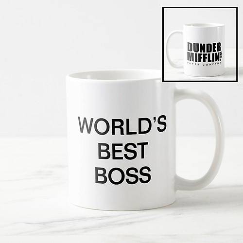 Dunder Mifflin Worlds Best Boss Baskýlý Kupa Bardak