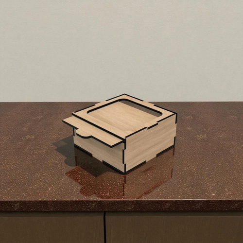 Ah�ap Kutu Kayar Kapak 100x100x50mm