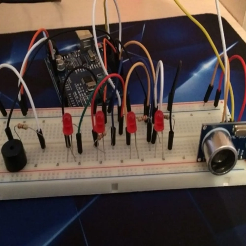 Arduino Ultrasonik Park Sens�r� Projesi (4 LED + Buzzer) - (Kurulu & Kodlu)