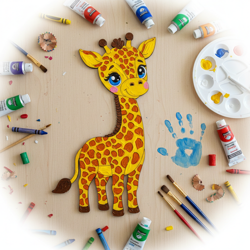 Boyanabilir Ah�ap Z�rafa Fig�r� 18x10 cm