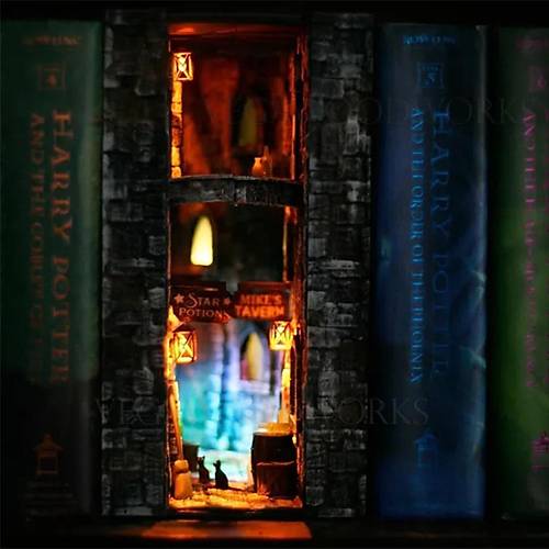 Book Nook Tuhaf Ortaa Soka Kitap Kesi DIY Kendin Boya Kendin Yap