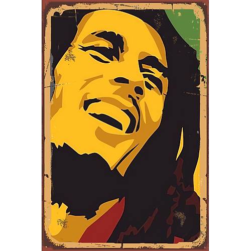 Bob Marley 3 Ahþap Retro Tablo 30x20