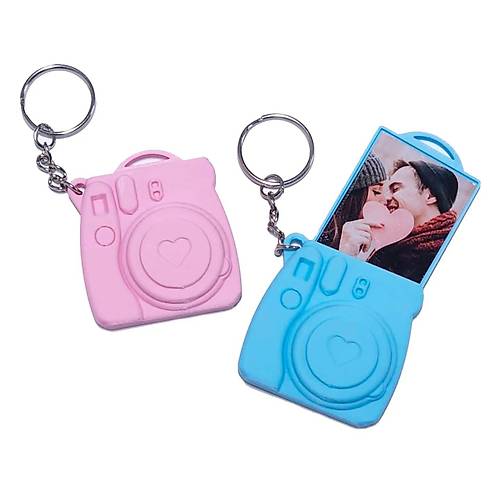 Instax Retro Stil Kamera Anahtarlk + Fotoraf Tutucu 2 Adet
