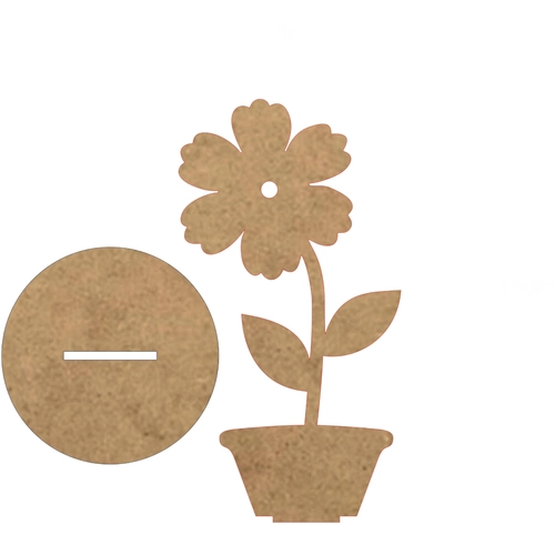 3mm Ham MDF Boyanabilir �i�ek Fig�r� (8x15 cm)