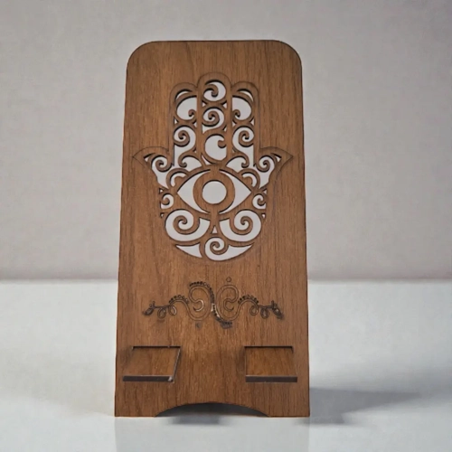 Ah�ap Telefon Stand� - El Fig�rl� Ergonomik Seri (8.5x17.5 cm)