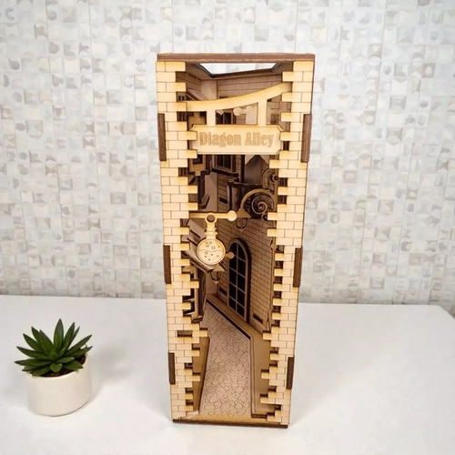Diagon Alley Harry Potter Book Nook Kitap Tutucu - Sihirli DIY Minyat�r Maket