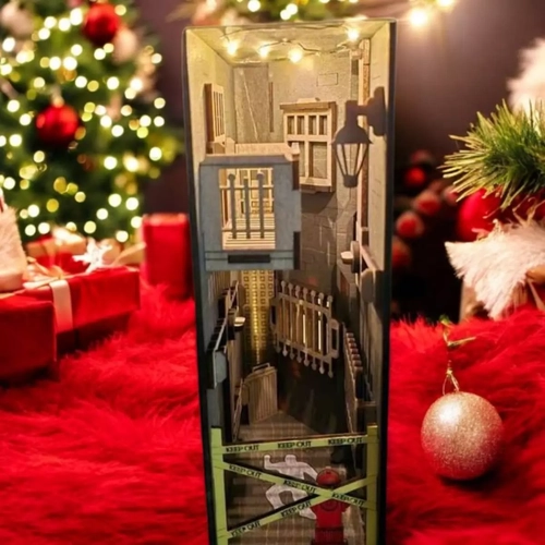 Sherlock Holmes Cinayet Mahali Book Nook Kitap Tutucu - DIY Gizemli Dedektif Maket Kit