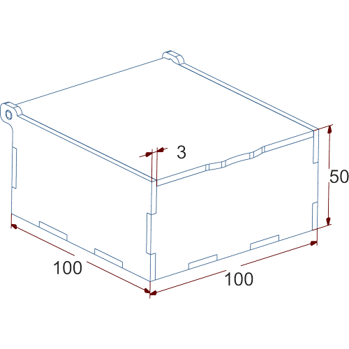 Ahap Kutu Alr Kapak 100x100x50mm