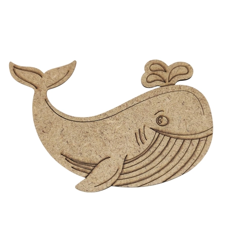 Boyanabilir Ah�ap Balina Fig�r� 15x10 cm