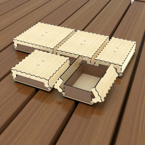 Ah�ap Kutu �ift A��l�r Kapak 100x100x50mm