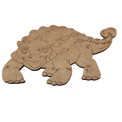 Boyanabilir Ah�ap Dinozor Fig�r� Ankylosaurus 18x12 cm