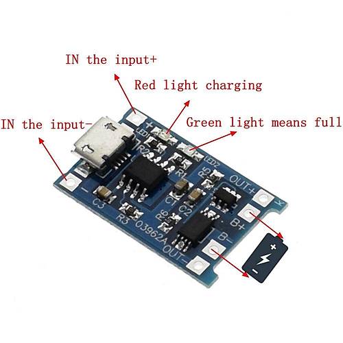 TP4056 Type-C 1S 3.7V LiPo, Li-ion Pil arj Devresi