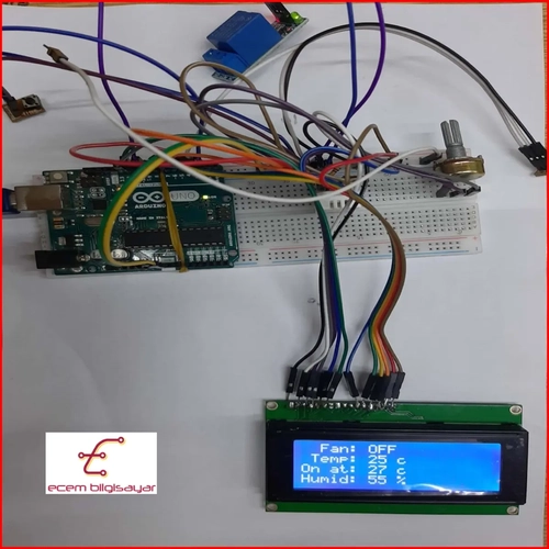 Arduino 20x4 LCD Ekranl� Buton Ayarl� Termostat ve Otomatik Fan Kontrol Seti
