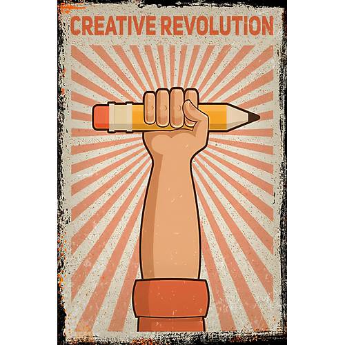 Creative Revolution Ahþap Retro Tablo 30x20