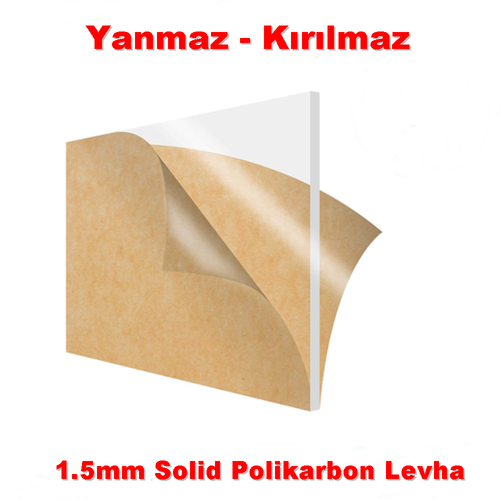 1.5mm Solid Polikarbon Levha Şeffaf
