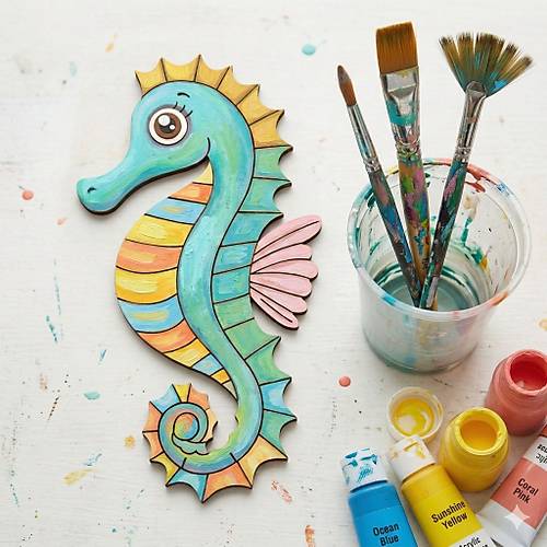 Boyanabilir Ah�ap Deniz At� Fig�r� 15x7 cm