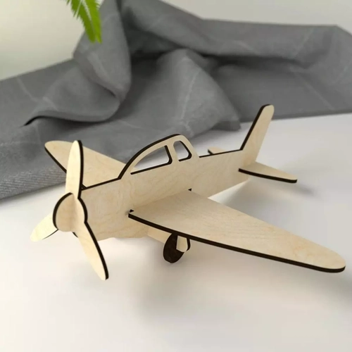 3D Ah�ap Boyanabilir U�ak Maketi (Lazer Kesim)