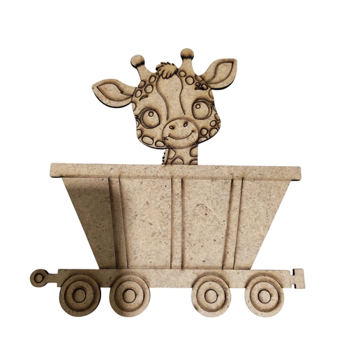 Boyanabilir Ah�ap Vagonlu Z�rafa Fig�r� 14x13 cm