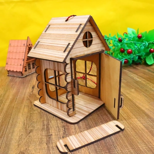 3mm MDF Boyanabilir Minyat�r Ah�ap Ev