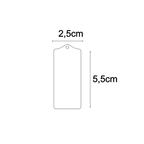 Pleksi Dikdörtgen Kulplu Anahtarlık Hazır Baskısız Şeffaf 5,5x2,5cm