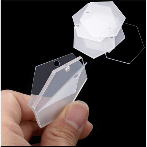Pleksi Dikdörtgen Kulplu Anahtarlık Hazır Baskısız Şeffaf 5,5x2,5cm