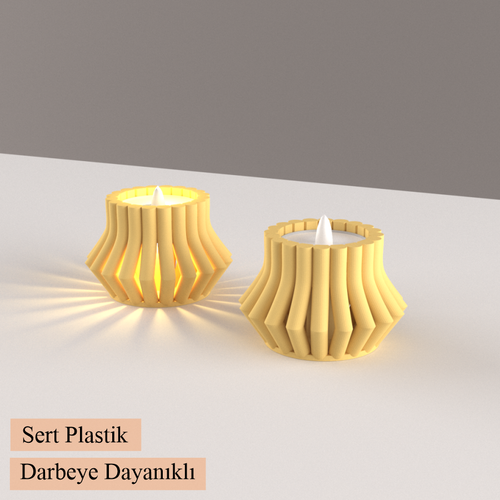 Led Mumluk 2 Adet Dekoratif, Modern ve Salam, Led Tealight Dahil 001