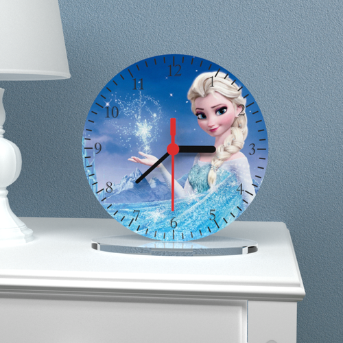 Frozen Elsa Klas Masa Saati 20cm Full Pleksi - 003