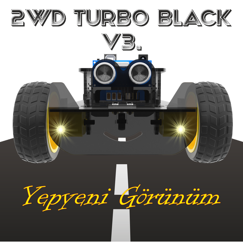 2WD Turbo Black Araba V3. ( Arduino )