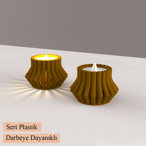 Led Mumluk 2 Adet Dekoratif, Modern ve Salam, Led Tealight Dahil 001