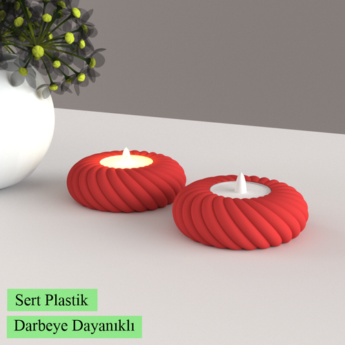 Led Mumluk 2 Adet Dekoratif, Modern ve Salam, Led Tealight Dahil 002