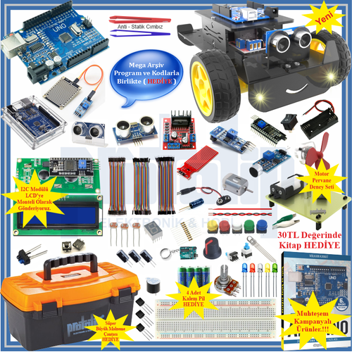 Arduino Balang seti UNO R3 Turbo Black V3. 112 Para 359 Adet