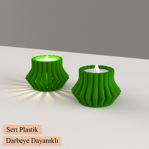 Led Mumluk 2 Adet Dekoratif, Modern ve Salam, Led Tealight Dahil 001