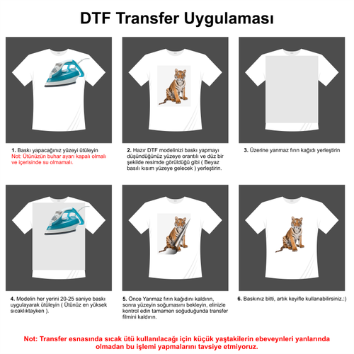 DTF Transfer Tekstil Baskı A4 Hazır Baskı Ütü İle Transfer DTF064