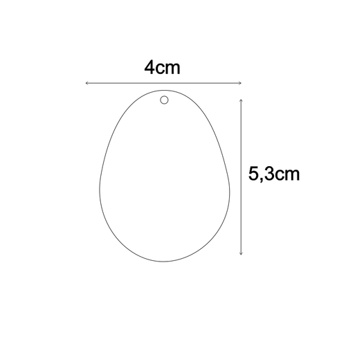 Pleksi Yumurta Anahtarlık Hazır Baskısız Şeffaf 5,3x4cm - Kalınlık 3mm