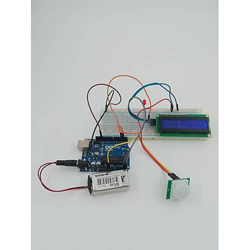 Arduino �le PIR Hareket Alg�lama Projesi LCD Ekranl� (Monte Edilmi�, Kurulu, Haz�r Proje)