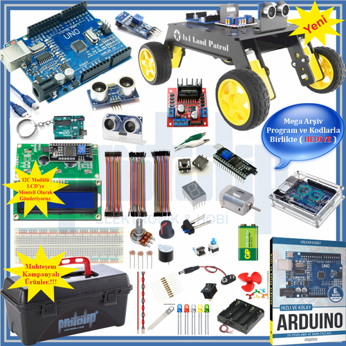 ARDUNO SET UNO R3 - 4X4 LAND PATROL 87 Para 312 Adet