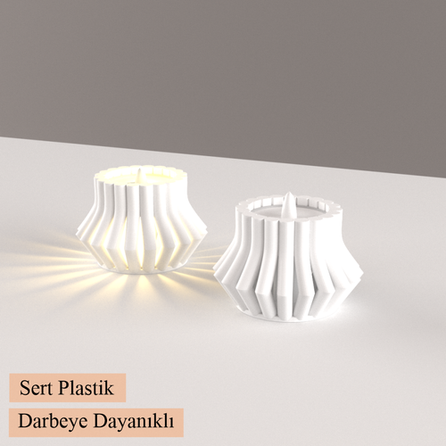 Led Mumluk 2 Adet Dekoratif, Modern ve Salam, Led Tealight Dahil 001