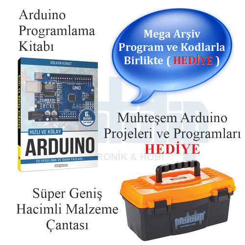 Arduino Başlangıç Seti UNO R3 CH340 -Turbo Black V3. 107 Parça 349 Adet