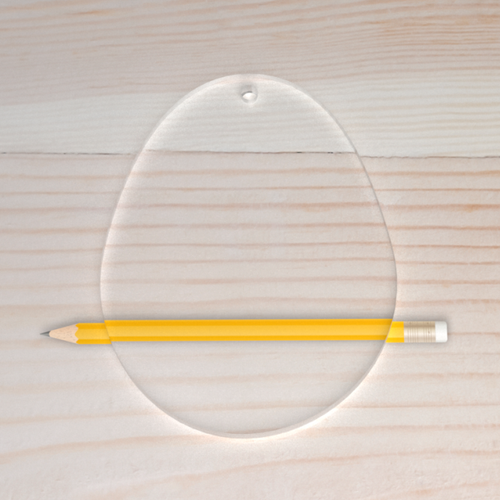 Pleksi Yumurta Anahtarlık Hazır Baskısız Şeffaf 5,3x4cm - Kalınlık 3mm