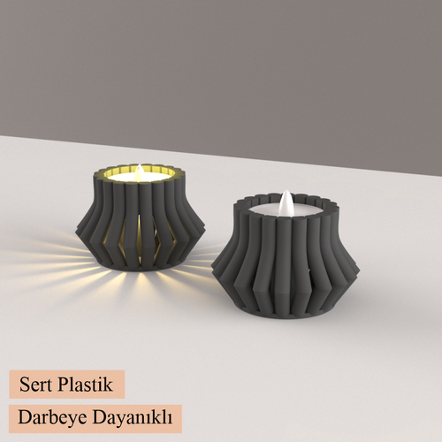 Led Mumluk 2 Adet Dekoratif, Modern ve Salam, Led Tealight Dahil 001