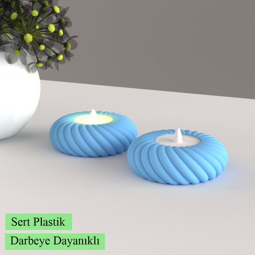 Led Mumluk 2 Adet Dekoratif, Modern ve Salam, Led Tealight Dahil 002
