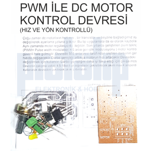 DC Motor Hız ve Yön Kontrol Devresi PWM Demonte
