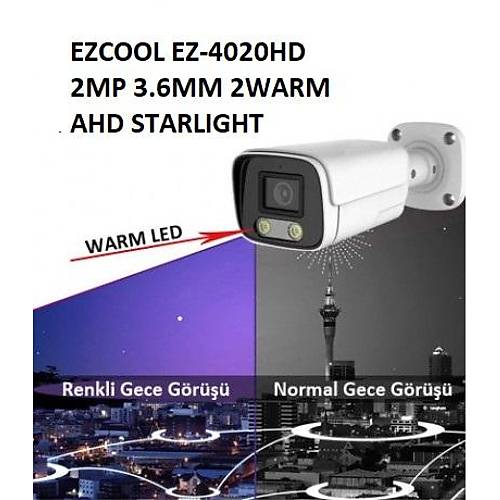 EZCOOL EZ-4020HD 2MP 3.6MM 2WARM AHD RENKL GECE GR