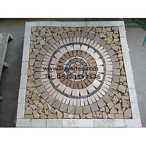 TRAVERTEN MADALYON MOZA�K G�BEK 90X90X1 CM