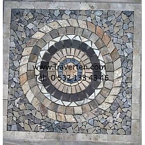 TRAVERTEN MADALYON MOZA�K G�BEKLER 90X90X1 CM