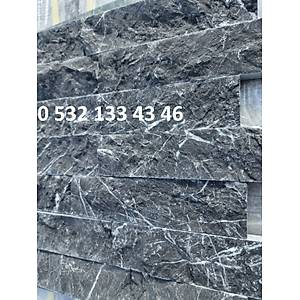 MERMER DEKORAT�F DUVAR KAPLAMA S�YAH MERMER PATLATMA TA�