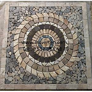 TRAVERTEN MADALYON MOZA�K G�BEKLER 90X90X1 CM